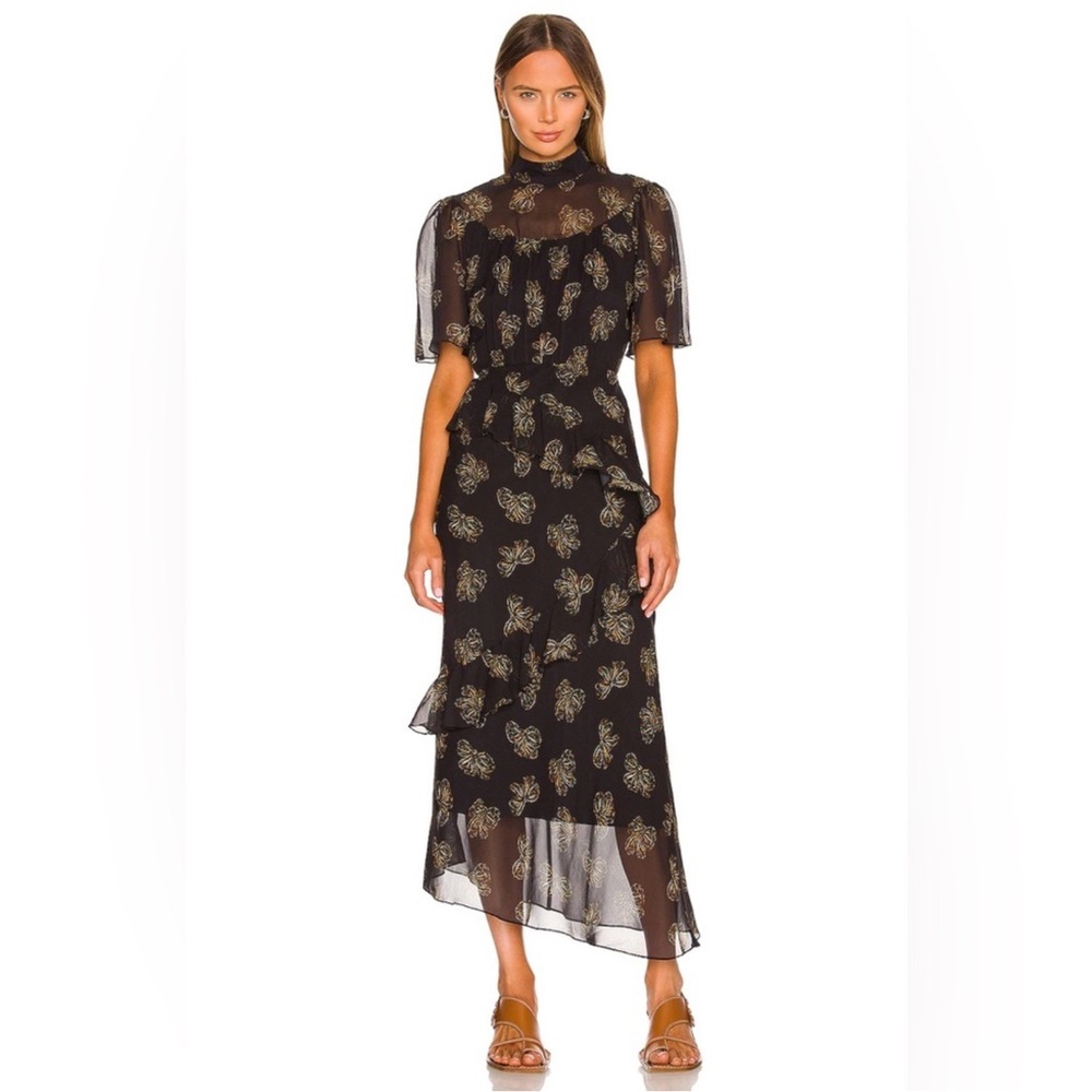 Saloni vida black dress